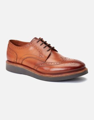 base Mens Joe Mens Brogue Shoes - Brown - Size: 11