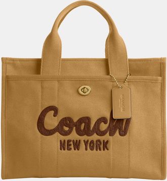 Coach Womens Cargo Tote Bag - Beige Leather - One Size