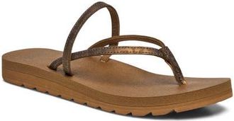 Sanuk Yoga Strappy Leather Sandal in Bronze Leopard at Nordstrom, Size 11