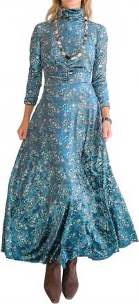 Franco Ferrari Ranat Velvet Dress In Teal