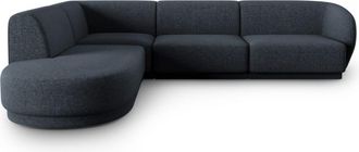 CXL by Christian Lacroix Sofá esquinero izquierdo 5 plazas de tejido chenilla azul mezcla