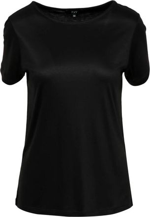 Fay Zwart Jersey Boothals Korte Mouw - Dames - T-shirts - Zwart - M - Tops