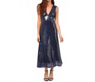 Adelyn Rae Sequin Maxi Dress In Navy