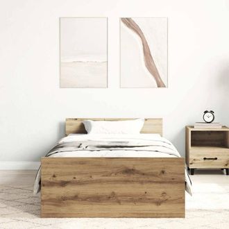 Berkfield Home Durable Bed Frame Frame Artisan Oak 90x190 cm Single Wood in Brown