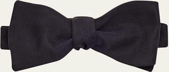 Kiton Mens Micro-Ribbed Silk Bow Tie