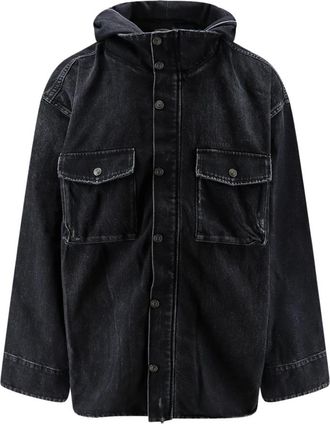 Balenciaga Hooded Denim Jacket - Heren - Spijkerjassen - Zwart - M - Denim - Jassen