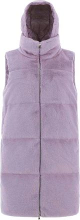 Herno Faux Fur Mouwloze Jas - Dames - Bodywarmers - Paars - M - Leer - Jassen