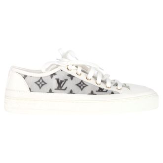 Louis Vuitton Louis Vuitton Monogram Mesh Accent Lage Sneakers in Wit Leer