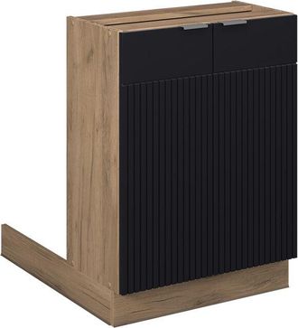 Vicco Isla De Cocina Fame-line, Rayas Negras, 60 Cm Sin Encimera, Vicco