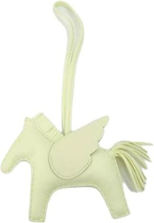 Herm&egrave;s Pre-owned Rodeo Pegasus MM Charm - Dames - Vintage Accessoires - Geel - ONE Size - Leer - Vintage