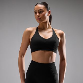 MyProtein Sujetador deportivo sin costuras Tempo Ultra para mujer de MP - Negro - XS