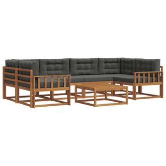 vidaXL Conjunto De Sof&aacute;s De Exterior 7 Pcs Natural Y Antracita Vidaxl