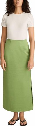 Rebecca Taylor Slub Sateen Midi Skirt in Fern at Nordstrom, Size 00