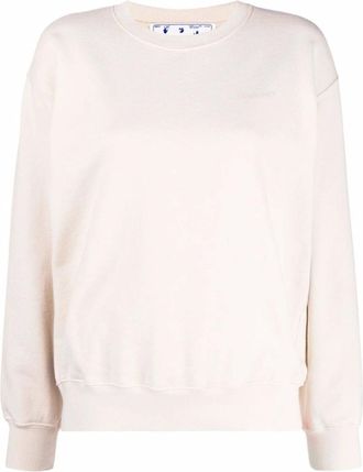 Off-white Womens Off-White Diag Regular Crewneck Beige Sweatshirt - Size: 18/16