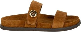 Tory Burch Romy Sport Slide Sandalen - Dames - Sandalen - Bruin - 38 EU - Leer - Schoenen