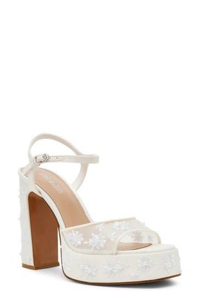 Steve Madden Lianda Platform Sandal in White Mesh at Nordstrom, Size 9.5