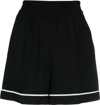 Red Valentino elasticated-waist thigh-leg shorts - women - Acetate/Viscose - 36 - Black