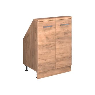 Vicco Armario De Cocina Para Techo Inclinado R-line, Roble Dorado, 60 Cm Con 2 Puertas, Vicco
