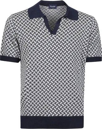 Drumohr Short Sleeve Geometric Cotton Polo