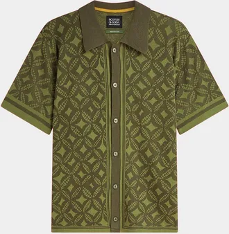 Scotch & Soda Men & apos;s Jacquard Knit Short-Sleeve Sweater