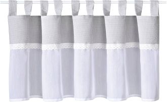 Gerster Scheibengardine »Bavaria« Schlaufen 1 Stk. tlg. HxB: 50x150, mit Karo-Muster und Spitzenbesatz