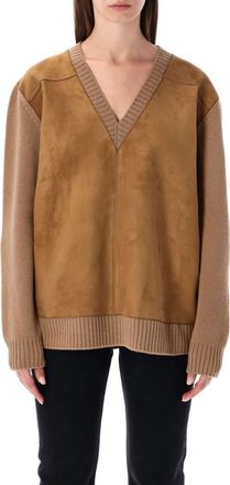 Prada Brown V-Neck Sweater