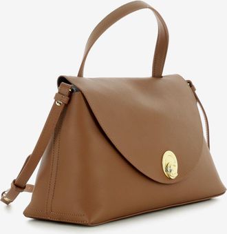 Coccinelle Handbag double grainy leather cognac