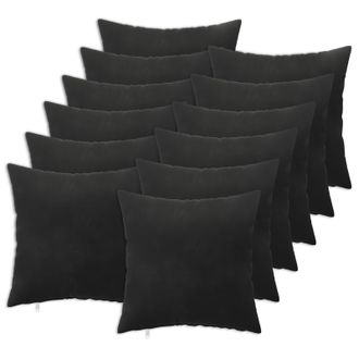 vidaXL Cuscino Con Cuscino Heerlen 12 Pz Nero Velluto Vidaxl