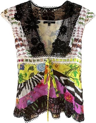 Gucci Floral Mixed Print Blouse Size 40