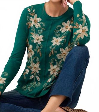 Johnny Was Raw Seam Crew Neck Tee Corinthe In Botanical Garden
