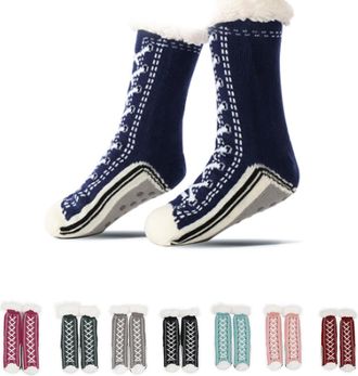 Generic Slipper Socks Ultra-Thick Cute Slipper Home Socks Non-Slip Indoor Winter Warm Home Socks for Women Men, Cozy Soft Thermal House Socks with Grippers 23