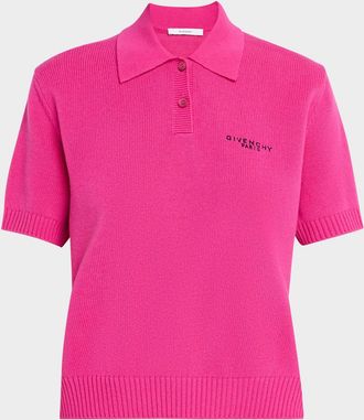 Givenchy Short-Sleeve Cashmere-Wool Polo Shirt