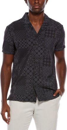 Vintage Summer Swimwear Vintage Summer Printed Textured Camp Shirt