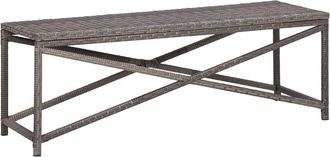 vidaXL Banco De Jard&iacute;n Rat&aacute;n Sint&eacute;tico Gris 120 Cm Vidaxl