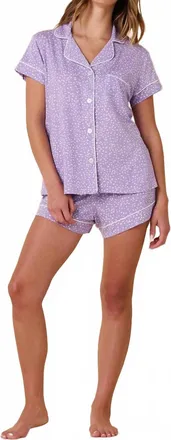 The Cats Pajamas Confetti Dot Short Set In Lilac