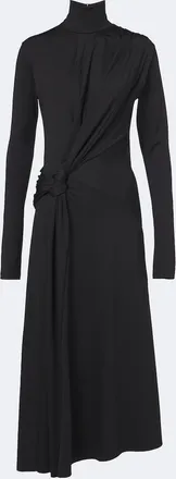Victoria Beckham Letice gathered turtleneck jersey midi dress