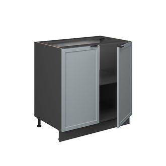 Vicco Armario Bajo Para Fregadero Fame-line, Azul Claro-gris, 80 Cm Con Estante, Et Roble Vicco