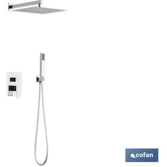cofan Conjunto De Ducha Empotrada Monomando Cuadrada Cromada - Cofan