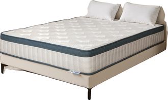 OEM Colch&oacute;n De Muelles Ensacados, Soporte Ortop&eacute;dico, Blanco Y Azul, 160x200x25cm, Blanco