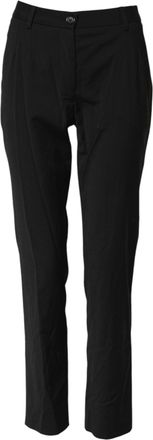 Dolce & Gabbana Black STAFF Mid Waist Tapered Womens Pants (Pre-Owned)
