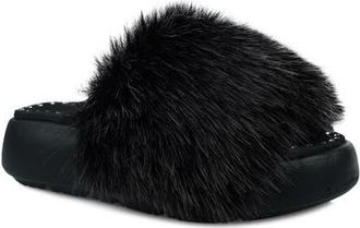 Zigi Soho Fabbi Faux Fur Platform Sandal in Black at Nordstrom, Size 11