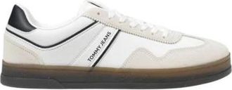 Tommy Jeans Leren Sneakers Lente/Zomer Collectie Mannen - Heren - Sneakers - Wit - 45 EU - Leer - Schoenen