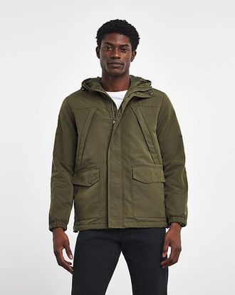 Jacamo Olive Hooded Zip Up Jacket