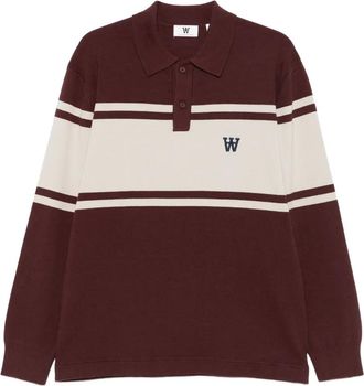 Wood Wood Polo a righe WWCurt a maniche lunghe - Marrone