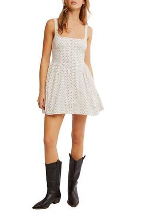 Free People Astrid Polka Dot Minidress in Ivory Combo at Nordstrom Rack, Size X-Small