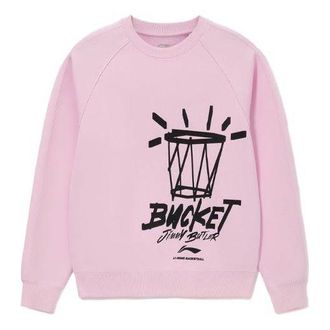 Li-Ning Sports Basketball Series Alphabet Printing Pullover Pink Black AWDS101-2