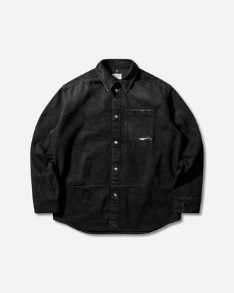 OAMC Men s Dyed Denim Shirt Black