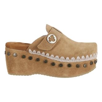 Mou Clog Plain Suede - Dames - Sleehakken - Bruin - 36 EU - Leer - Schoenen