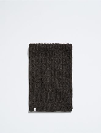 Calvin Klein Mens Solid Cable Knit Scarf - Grey