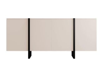 VENTE-UNIQUE.COM Aparador con 4 puertas de mdf - beige y negro - luvoniawordwrap{70}}